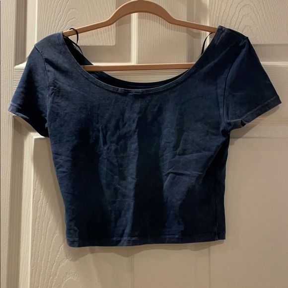 Blue HM scoop neck crop top - Picture 2 of 2